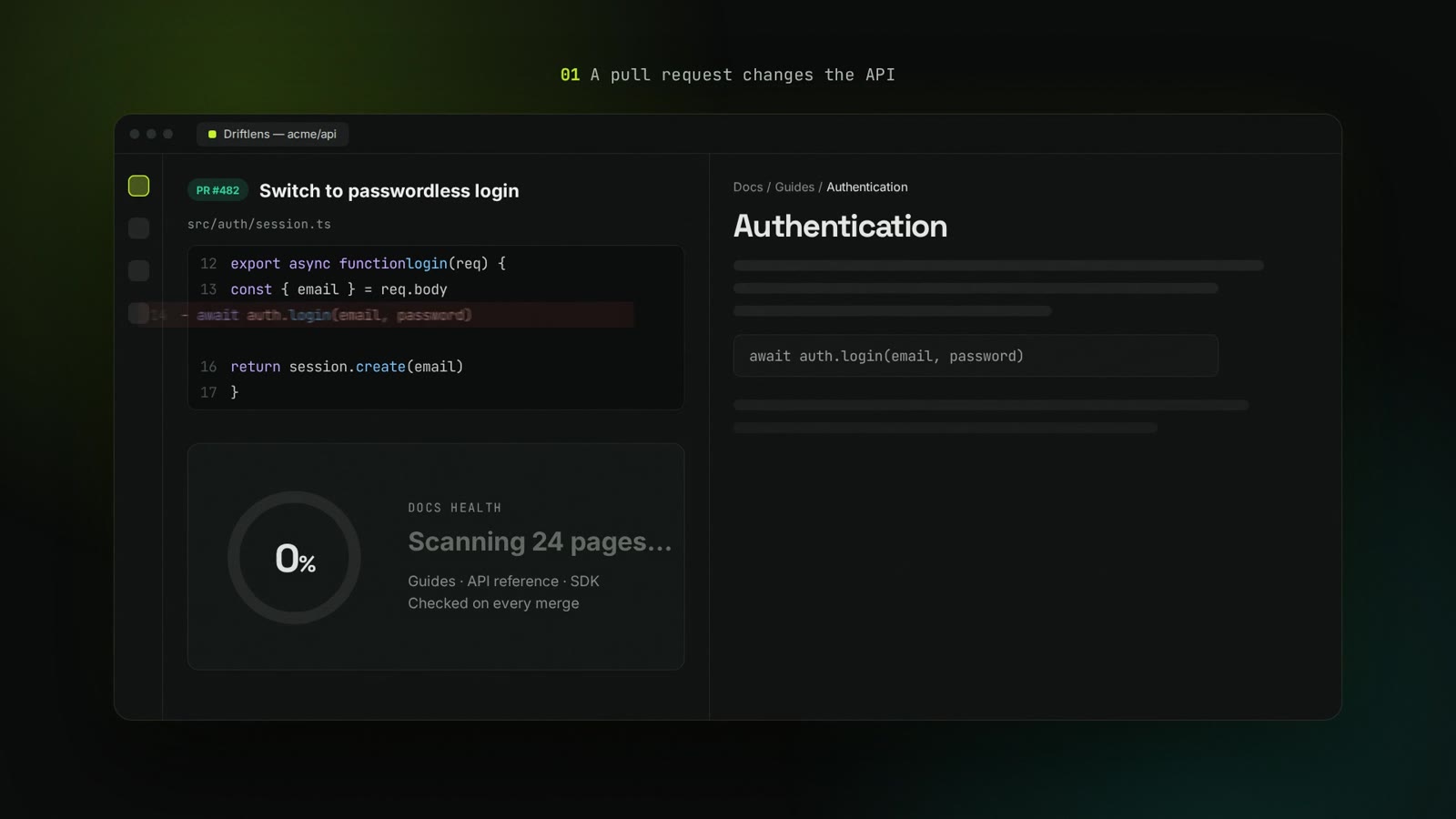 A pull request changes the API, still from the Driftlens video
