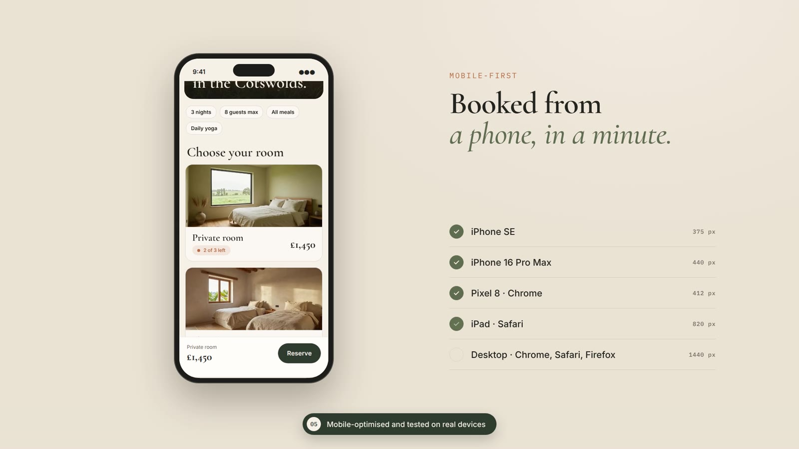 Booked from a phone, in a minute, still from the Stillwater House video